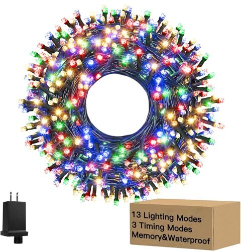 240LED 88Ft Christmas Lights with Memory, 13 Modes Waterproof Xmas String