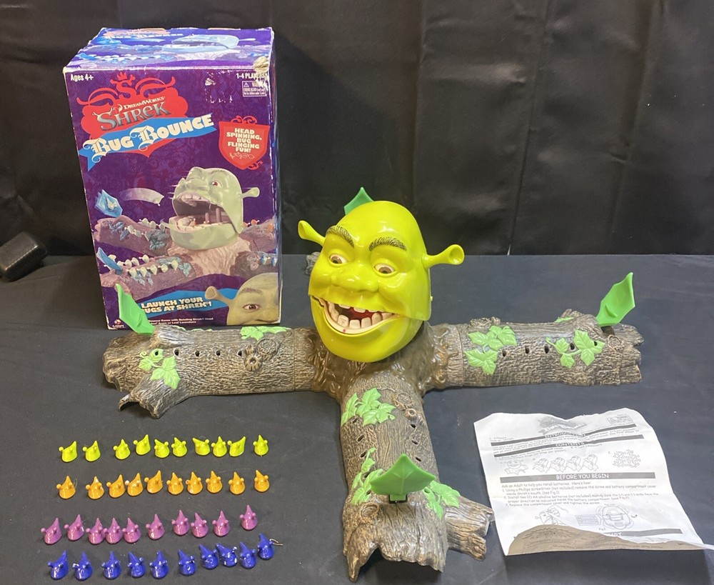 Shrek - Bug Bounce - Bug Flinging Board Game Box Complete Working