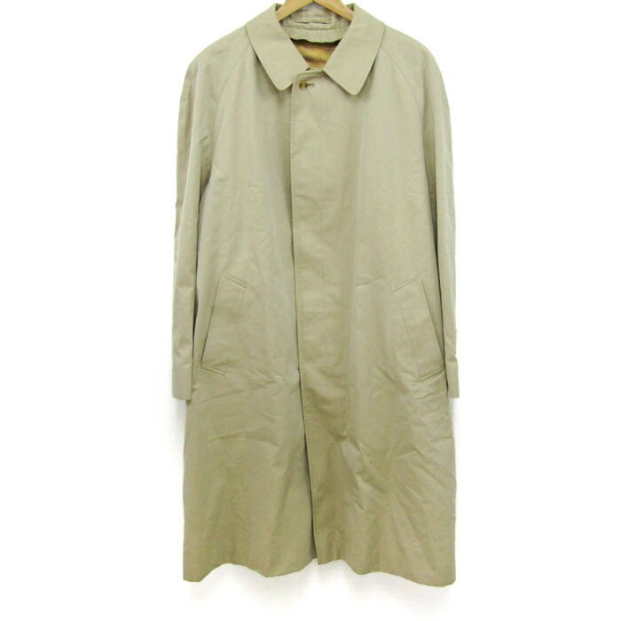 Aquascutum UK Made Beige Mens Trench Coat Size 42 Classic Outerwear