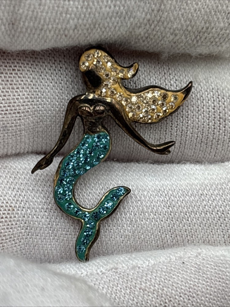 Vintage AU Sterling Silver Pendant, 925 Mermaid