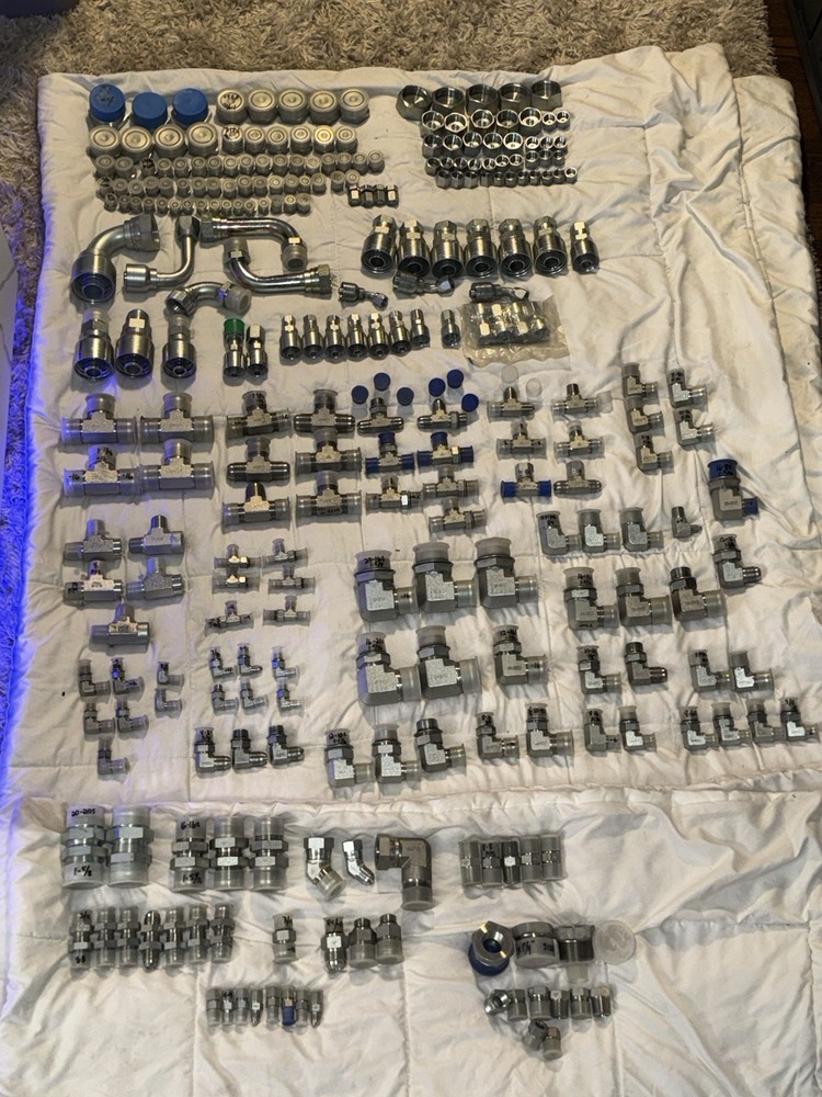 250+ EATON Aeroquip Hydraulic Fittings Lot (Never Used)