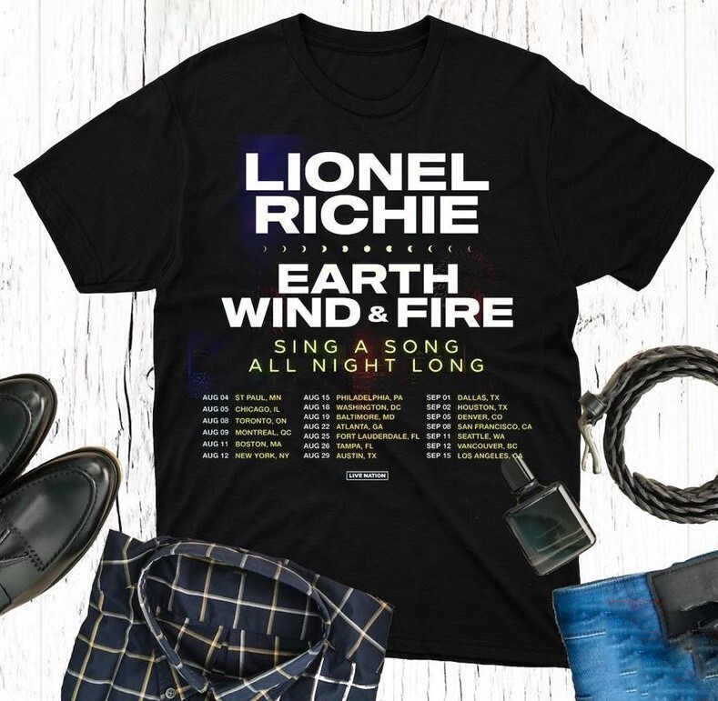 Earth Wind and Fire Sing A Song All Night Long Tour Unisex T-shirt S - 5XL