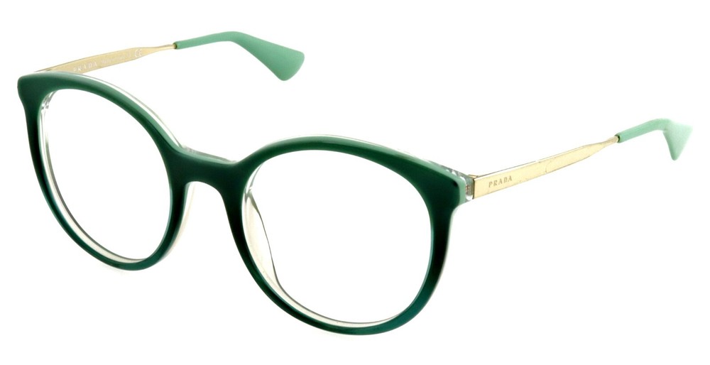 PRADA SPR17S UFU-3O1 56mm Green Gold Eyeglasses Sunglasses Frames Only Italy