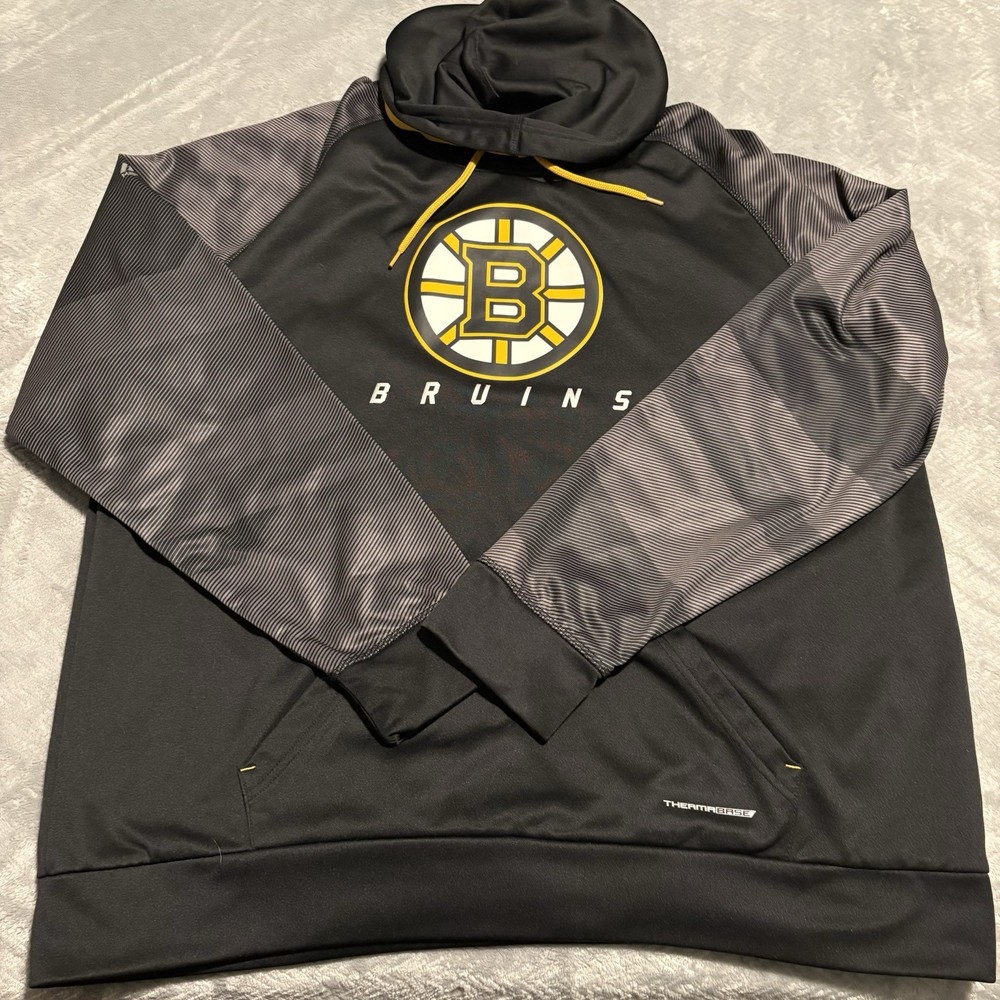 Boston Bruins NHL Hoodie Men's 2XL Black/Gray/Yellow Majestic