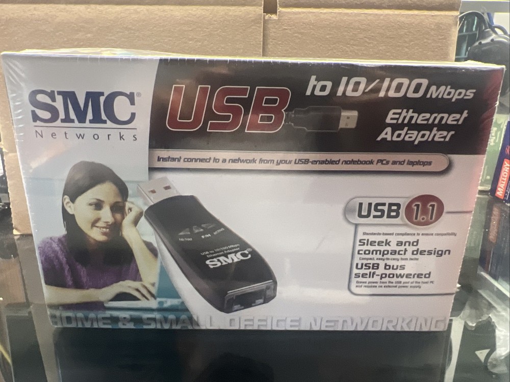 SMC 99-012084-382 USB 1.1 10/100Mbps Ethernet Adapter New SEALED SMC2208USB