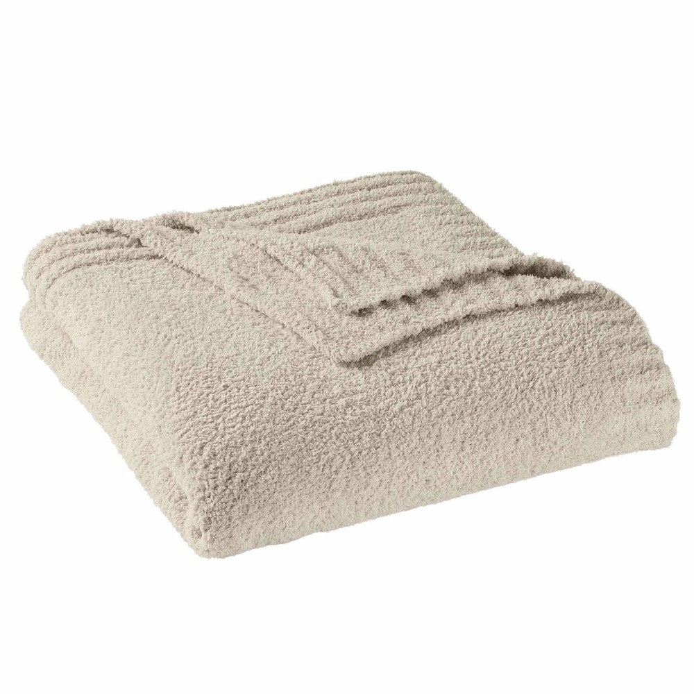 Better Homes & Gardens Cozy Knit Blanket, Beige, Full/Queen All-Season, Winter
