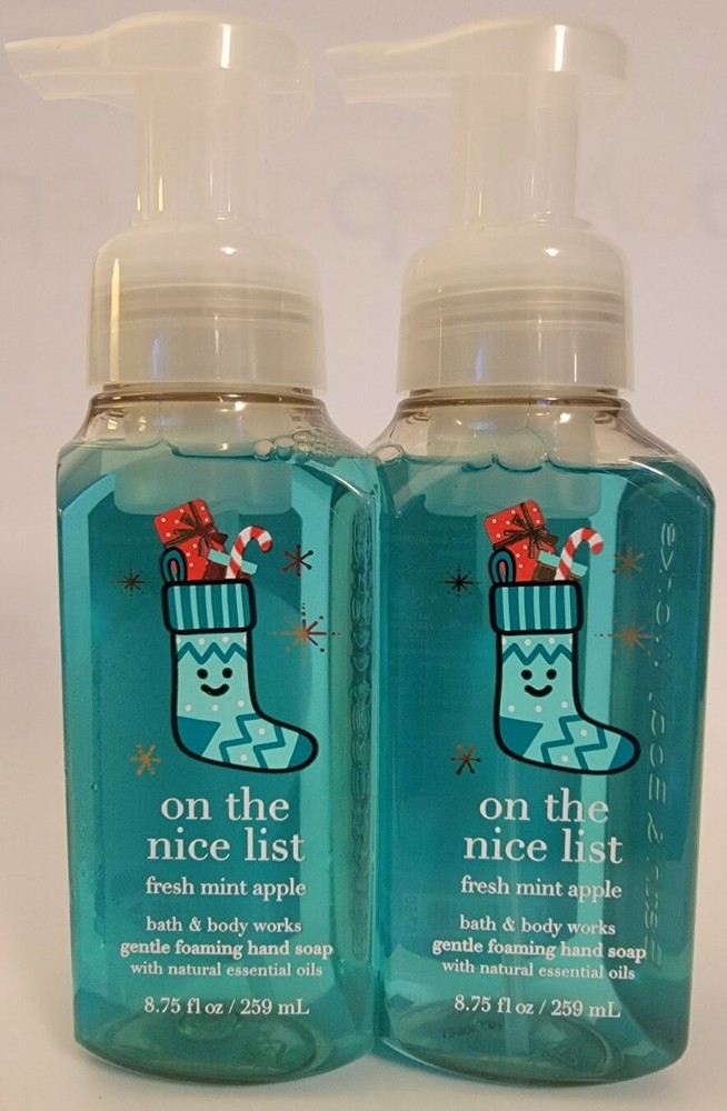 BATH & BODY WORKS (LOT OF 2) FRESH MINT APPLE GENTLE FOAMING HAND SOAP 8.75...