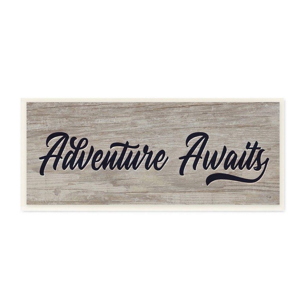 Stupell Adventure Awaits Rustic Vintage Typography Grain