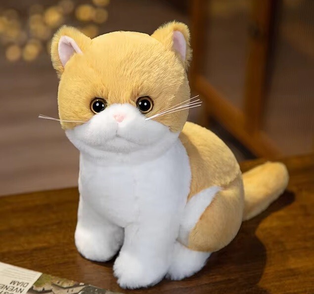 Brown White Kitten Cat 10 Inch Stuffed Animal Plush Toys Toddler Doll Kids Gifts