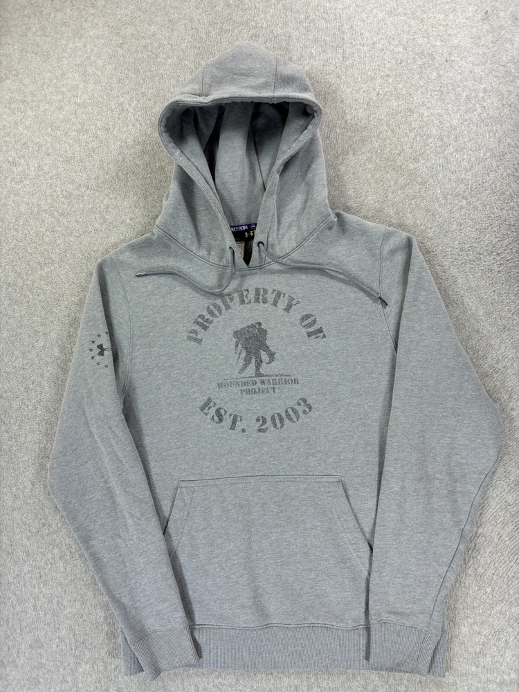 Under Armour Wounded Warrior Project Hoodie Sweatshirt (Men's Small) Gray