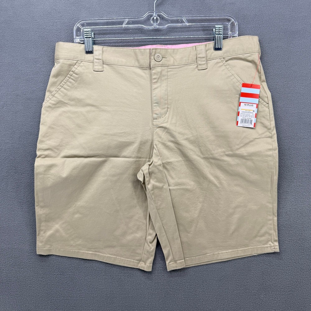 Cat & Jack Girls School Uniform Chino Shorts Sourdough Beige 18 Plus NWT