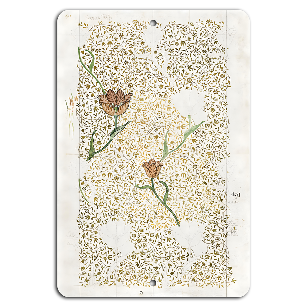 Elegant Floral Lace Botanical Art Sign