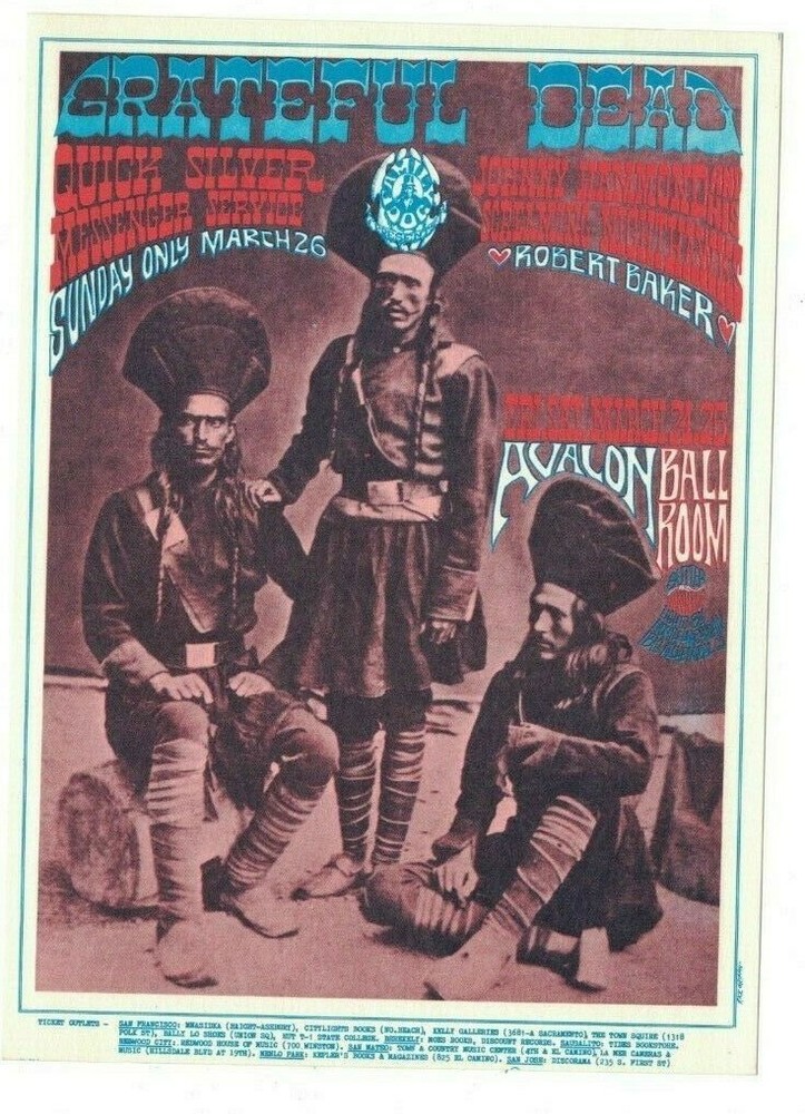 GRATEFUL DEAD QUICKSILVER 1967 AVALON BALLROOM FAMILY DOG POSTCARD FD-54 N/M B-5