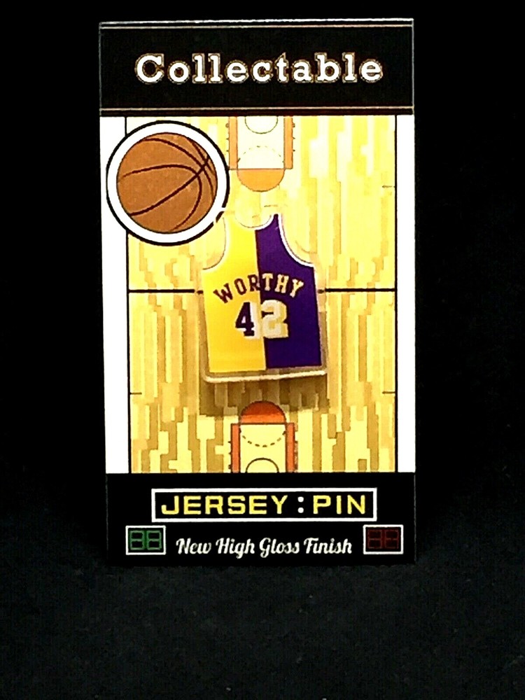 Los Angeles Lakers James Worthy jersey lapel pin collectible BIG JAMES