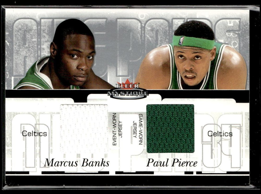 2003-04 Fleer Mystique Paul Pierce / Marcus Banks Awe Pairs Dual Jerseys /250 HS