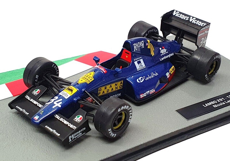 Altaya 1/43 Scale F1 Lamborghini 291 1991 #34 N Larini Blue Model