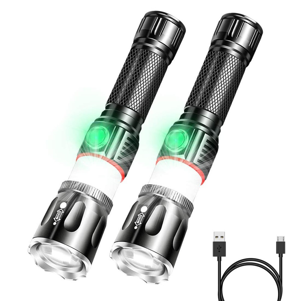 Rechargeable Tactical LED Flashlight with High Lumens Handheld Magnet for Outdoor Survival