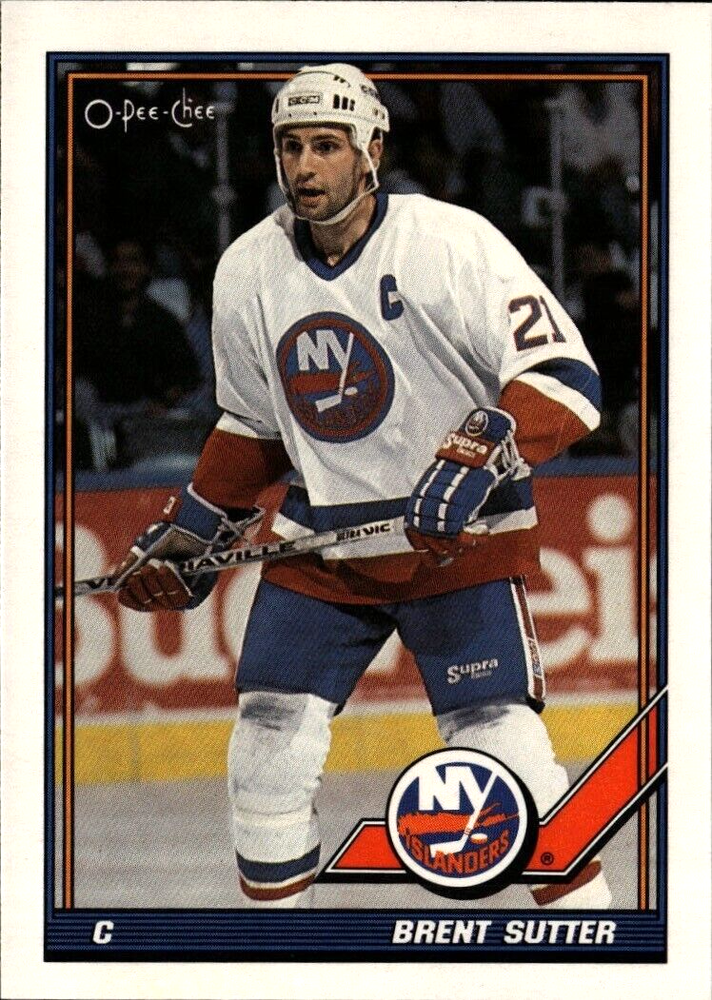 BRENT SUTTER 1991 O-PEE-CHEE HOCKEY CARD #165 NHL NEW YORK ISLANDERS