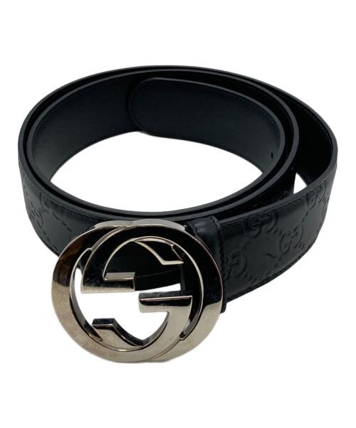 Gucci Interlocking G Buckle Leather Belt Unisex 80-120cm Pre-Owned