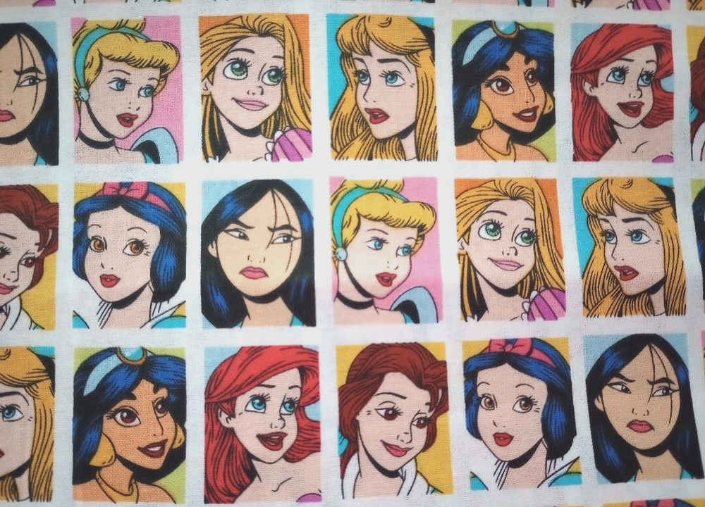 princess Disney belle blocks fun fabric piece 11 by 11 inch character
