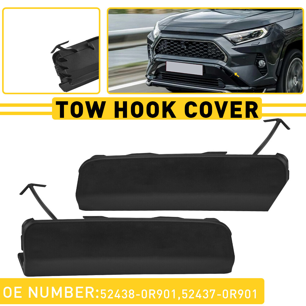 Bumper Tow Hook Cover Cap Pair L&R Fit Toyota RAV4 2019 2020