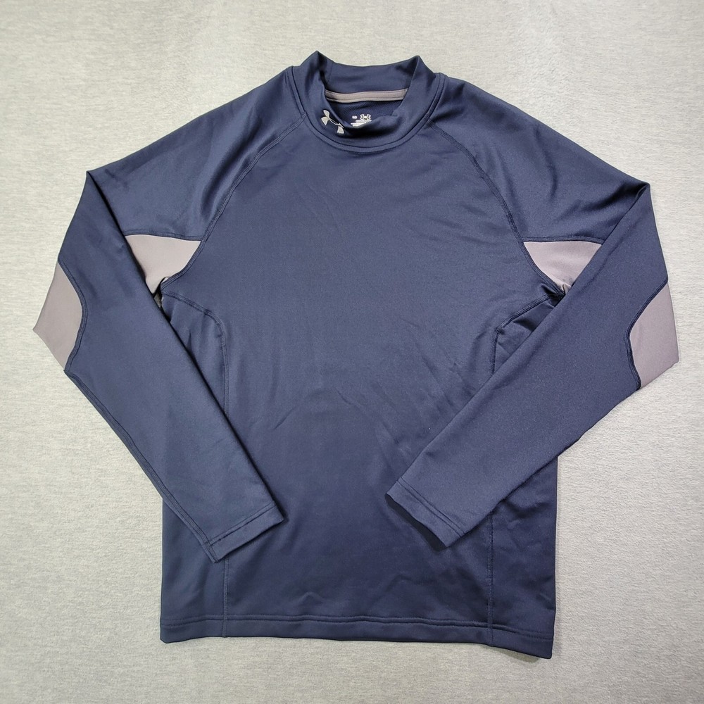 Under Armour T Shirt Mens Large Navy ColdGear Compression Performance Stretch