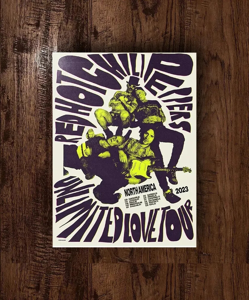 Red Hot Chili Peppers Original 2023 US North American Tour Ltd Concert Poster