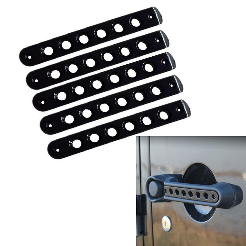 5pcs Black Door Grab Handle Insert Cover Trim for 2007-2018 Jeep Wrangler JK