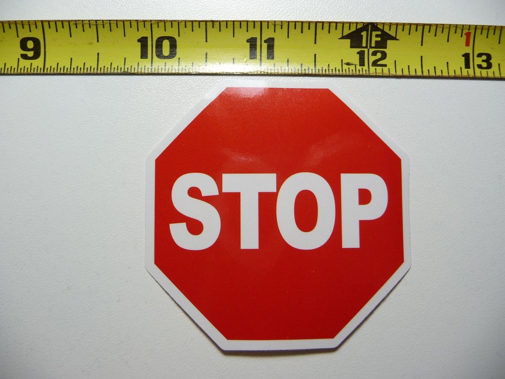 Vintage Octagon Stop Sign Decal for Windows Laptop Skateboard  