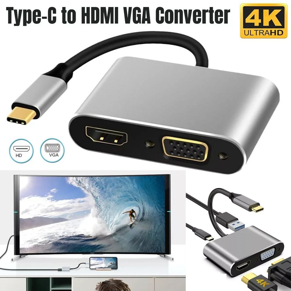 4 in 1 Type C To HDMI cable/adapter 4k*2k Type C To HDMI VGA 3.0 USB C PD
