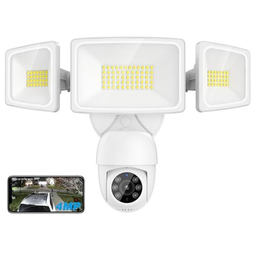 2K Outdoor Floodlight Security Camera with AI Detection and White Light