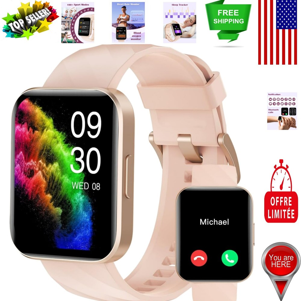 Stylish Fitness Tracker Smart Watch - 1.85