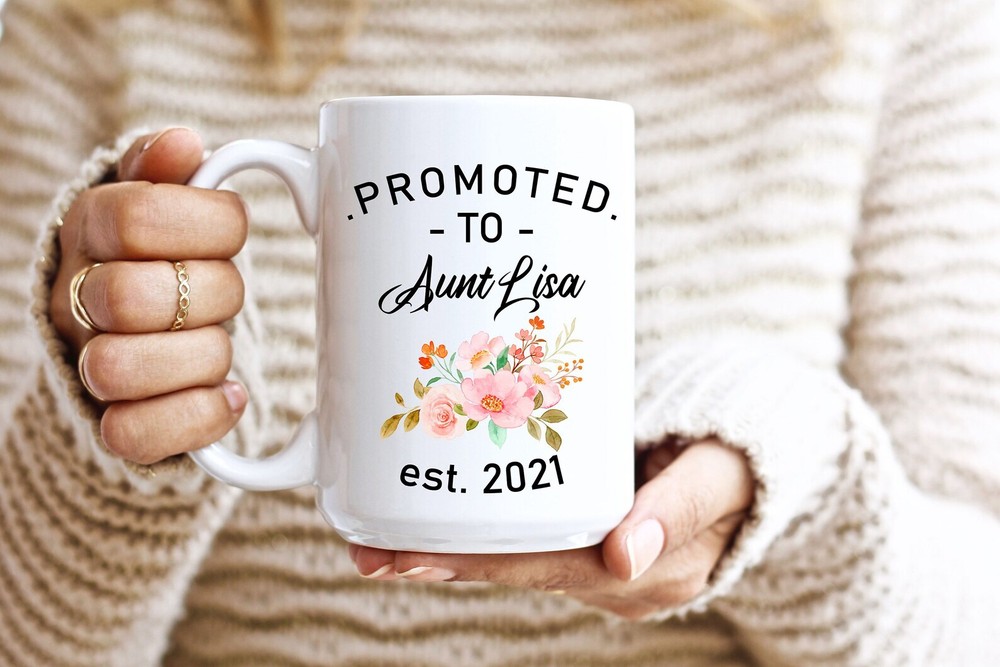 Promoted To Aunt Mug New Aunt Pregnancy Announcement Mug Personalized Gift For