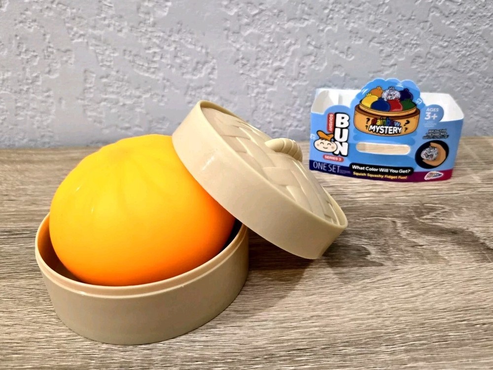 Squishy Bun Rainbow Mystery Fidget Toy - Series 3 - ORANGE Squishy Bun Dumpling