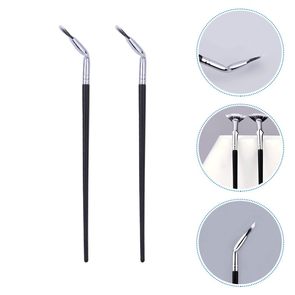 2-Piece Angled Lash Fan Brush for Extensions & Mascara