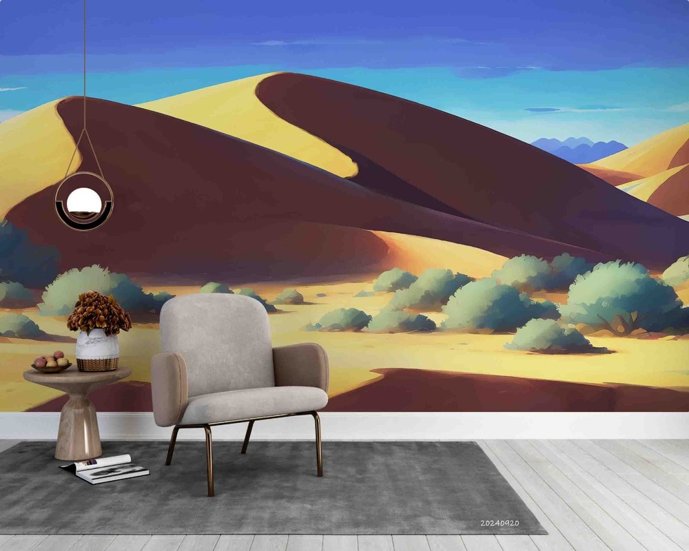 3D Desert Landscape Illustration Wall Murals Wallpaper Murals Wall Sticker