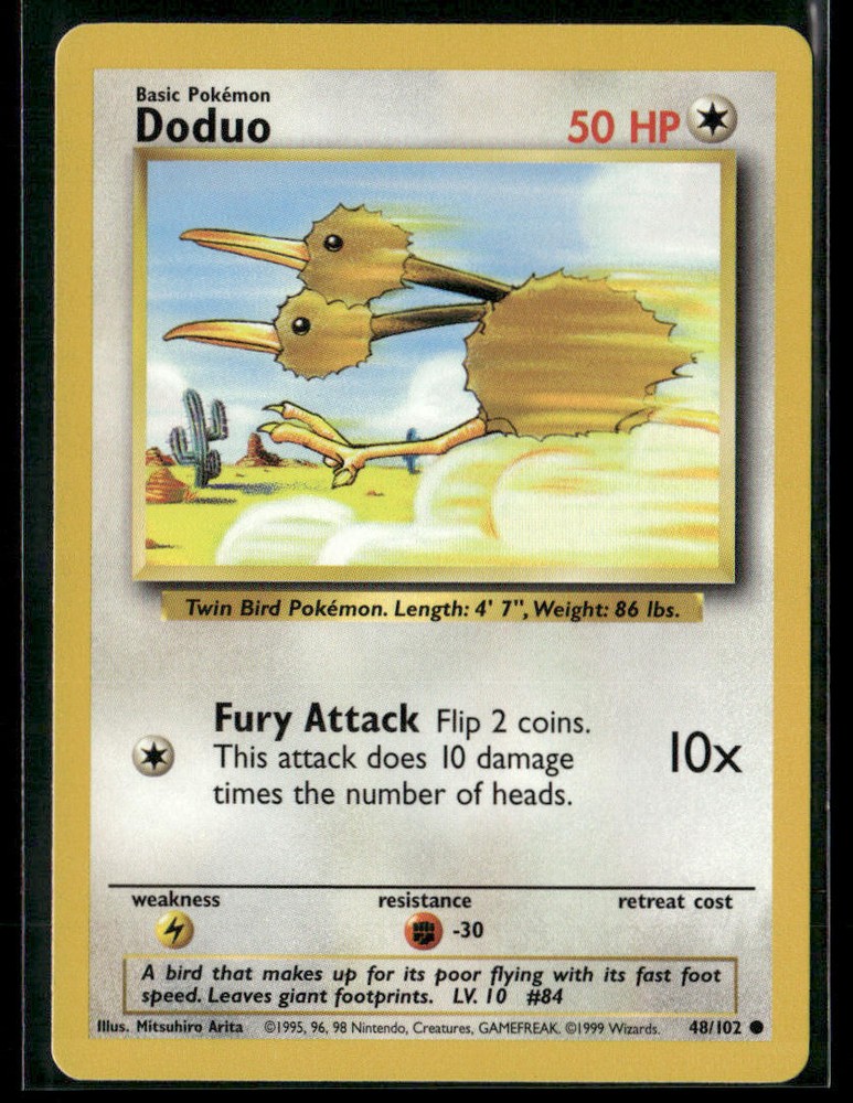 1999 Pokémon TCG Doduo Holo Rare 48/102 Jungle Set