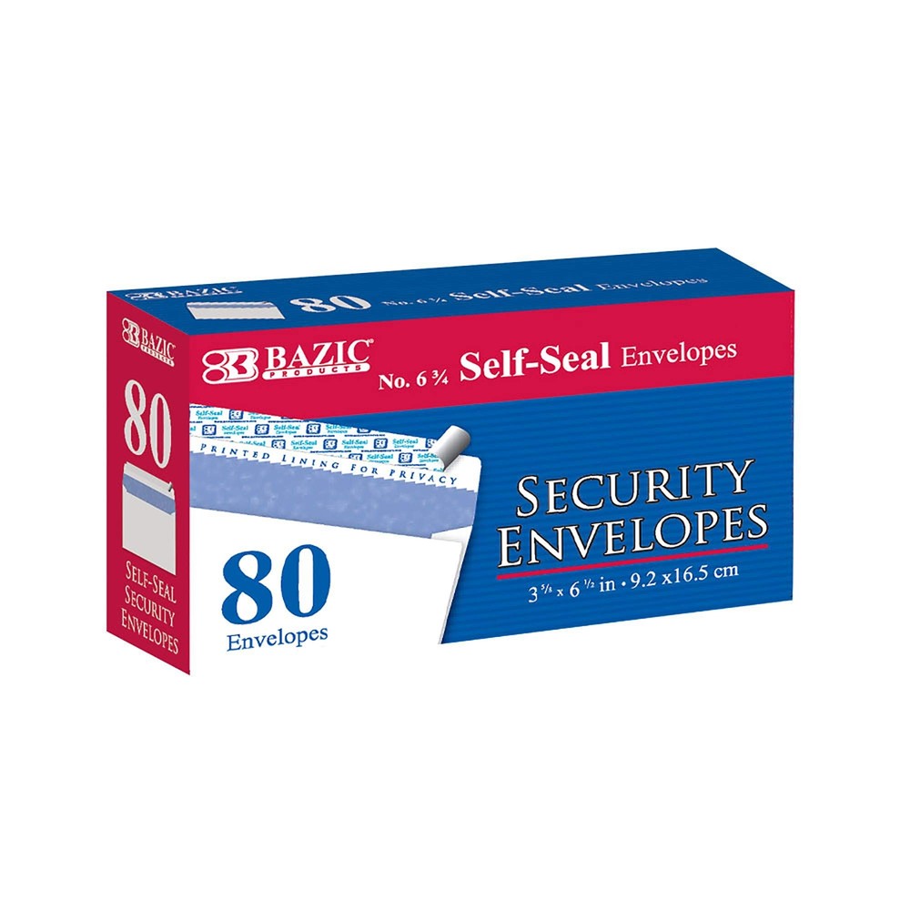 BAZIC Security Self Seal Envelope 3 5/8