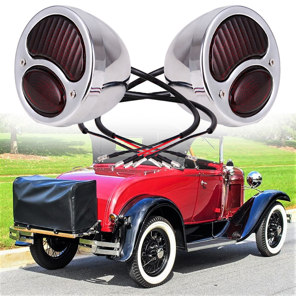 A Pair Hot Rat Street Rod Custom Car Truck Stop Lens Tail Light For Ford Model A