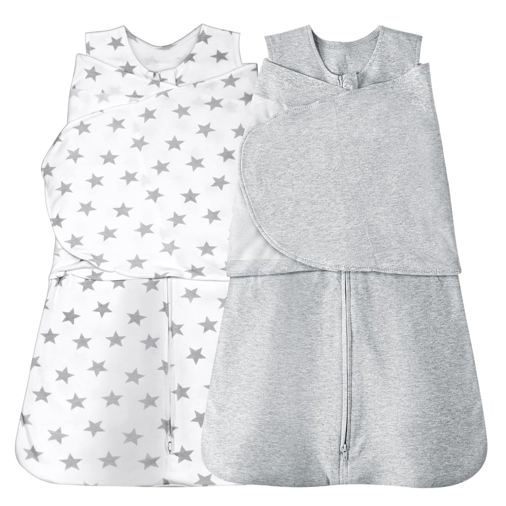 AugTwig Baby Sleep sack Swaddle,Swaddles 3-6 Medium（3-6 Months）, Star&grey