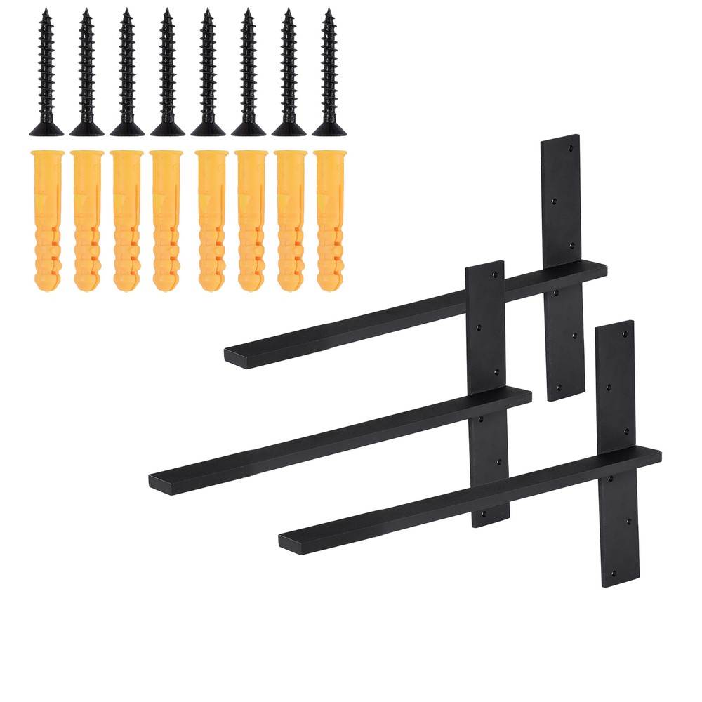 3 Heavy Duty Floating Shelf Brackets 18 20 24 Inch for Wall Mount