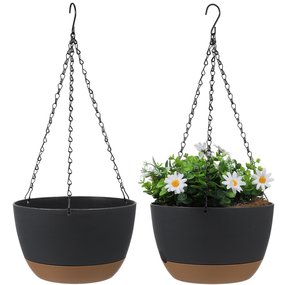 2 Set Outdoor Hanging Planter Basket Flower Pot Shelf Indoor