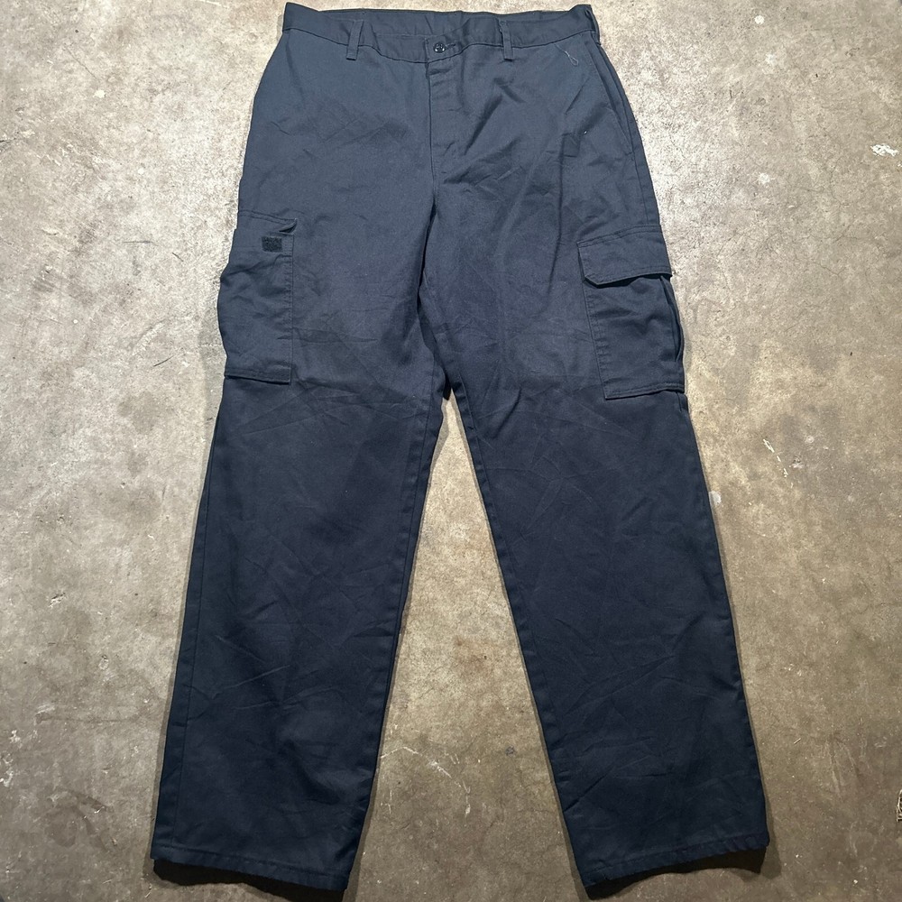 Dickies Navy Blue Cargo Workwear 100% Cotton Men's Adults Pants Size L26 x W16