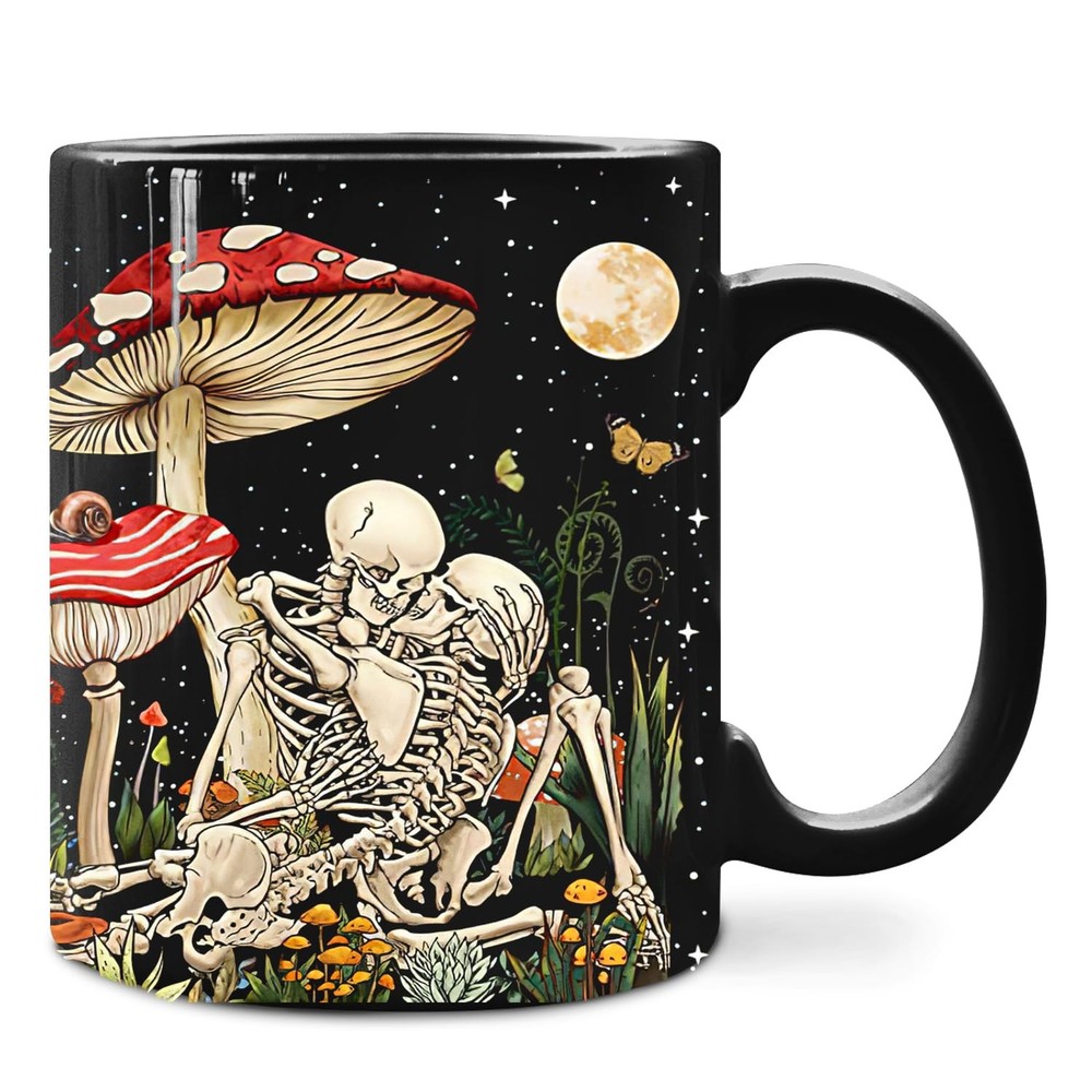 Mushroom Coffee Mug Ceramic Set - Cute Couple Gift for Tea or Coffee Lovers