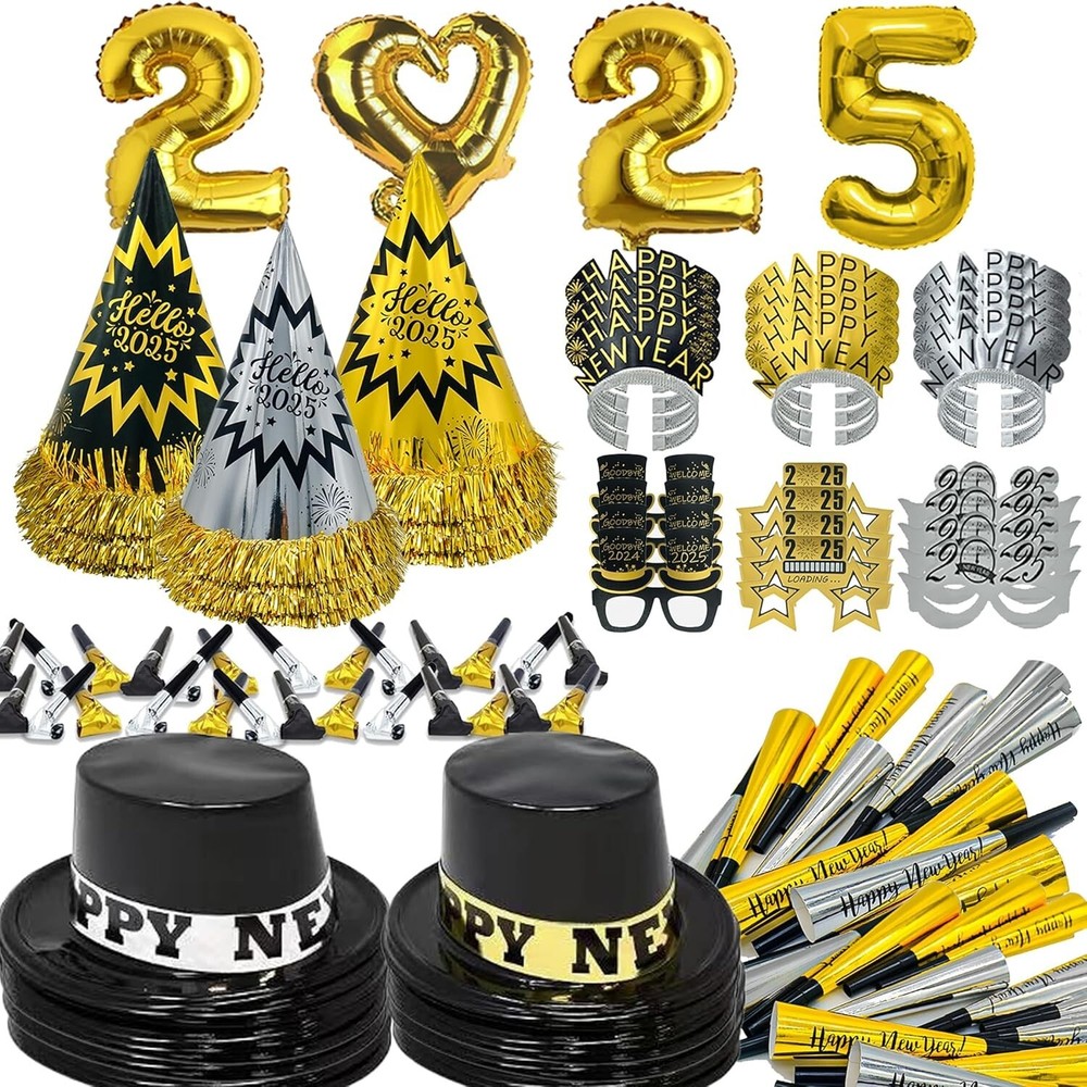 New Years Eve Party Supplies 2025 -New Yeas Decorations 2025 Pack for 45 Guests,-image