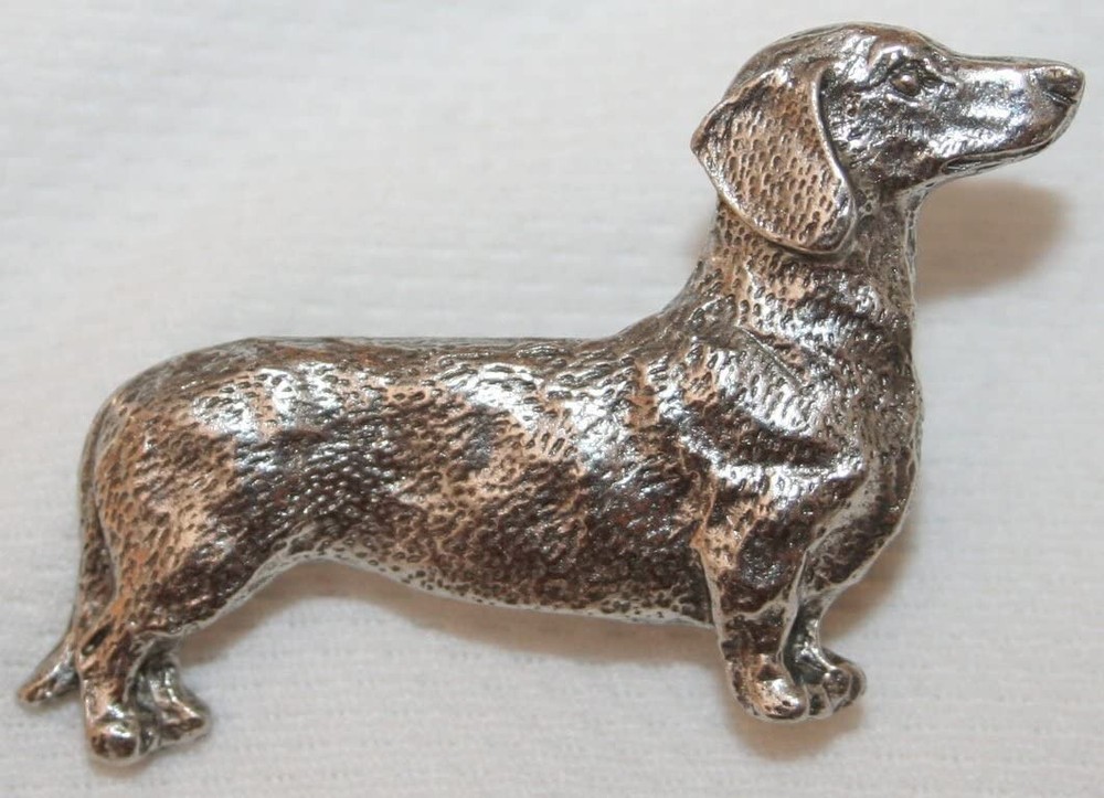 DACHSHUND Smooth Fine PEWTER PIN Jewelry Art USA Made