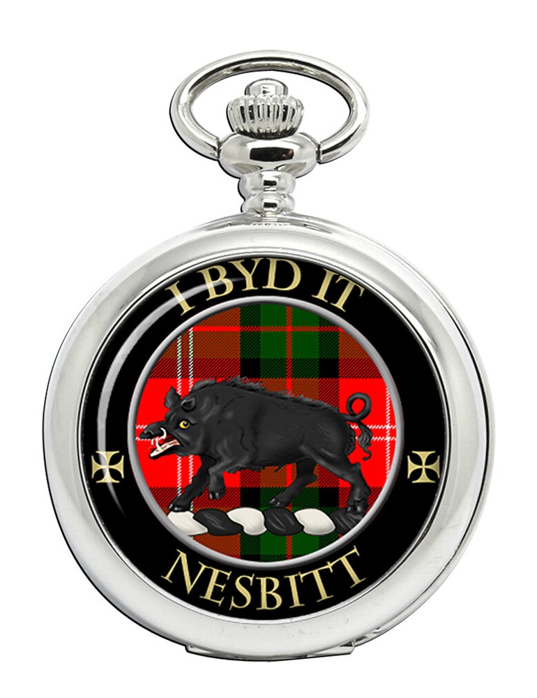 Nesbitt Scottish Clan Engraved Silver Pocket Watch