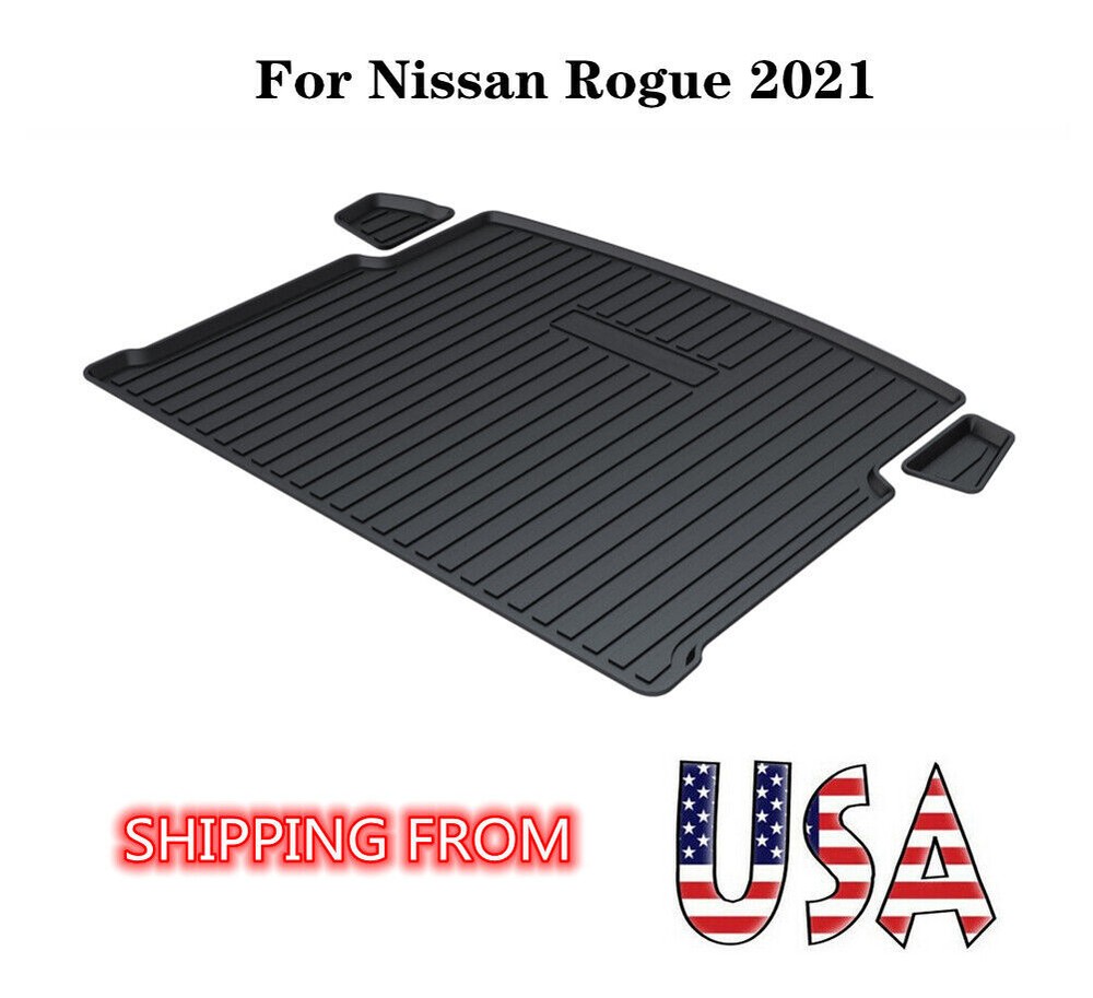 Black TPO Trunk Tray Boot Liner Floor Cover Mat for Nissan Rogue 2021 2022 2023