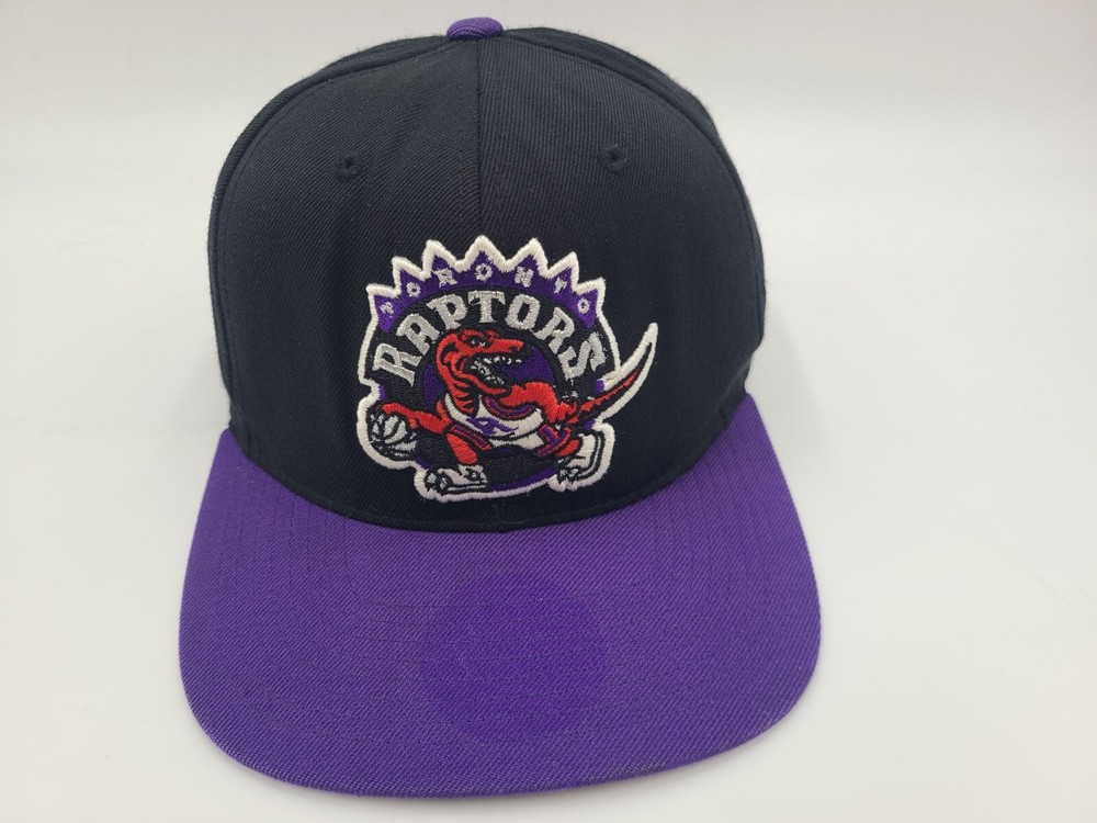 Toronto Raptors Mitchell & Ness Hardwood Classics Snapback Hat Cap Black Purple