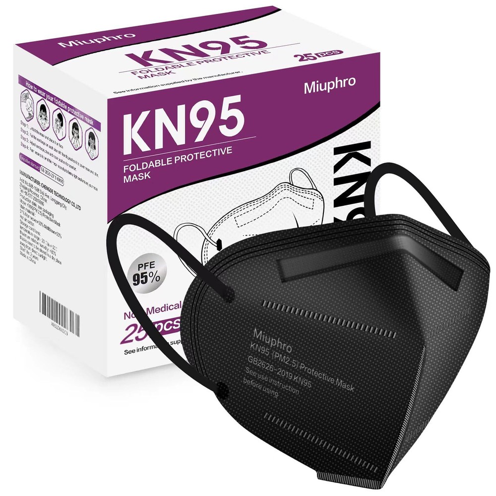 KN95 Disposable 5-Ply Breathable Face Mask 25 Pack for PM2.5 Protection